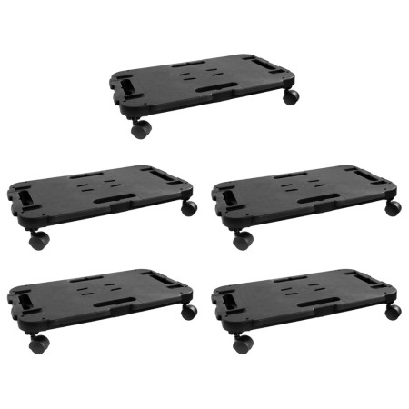 Platforms with wheels 5 units black polypropylene 200 kg by vidaXL, Cargo forklifts - Ref: Foro24-3157513, Price: 79,73 €, Di...