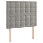 Headboard with LED lights light gray velvet 90x5x118/128 cm by vidaXL, Headboards and footboards - Ref: Foro24-3122894, Price...