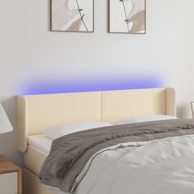 Cream fabric headboard with LED 147x16x78/88 cm by vidaXL, Headboards and footboards - Ref: Foro24-3122959, Price: 71,99 €, D...