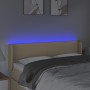 Cream fabric headboard with LED 147x16x78/88 cm by vidaXL, Headboards and footboards - Ref: Foro24-3122959, Price: 71,80 €, D...