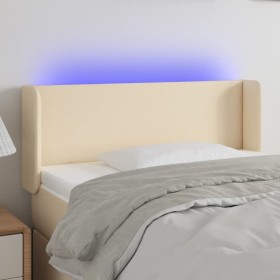 Cream fabric headboard with LED 83x16x78/88 cm by vidaXL, Headboards and footboards - Ref: Foro24-3122935, Price: 50,99 €, Di...