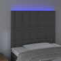 Headboard with LED lights dark gray velvet 80x5x118/128 cm by vidaXL, Headboards and footboards - Ref: Foro24-3122889, Price:...