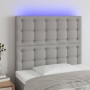 Headboard with LED lights light gray fabric 90x5x118/128 cm by vidaXL, Headboards and footboards - Ref: Foro24-3122840, Price...