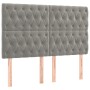 Headboard with LED lights light gray velvet 144x7x118/128 cm by vidaXL, Headboards and footboards - Ref: Foro24-3122808, Pric...