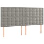 Headboard with LED lights light gray velvet 200x5x118/128 cm by vidaXL, Headboards and footboards - Ref: Foro24-3122924, Pric...