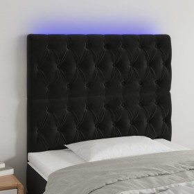 Cabecero con luces LED terciopelo negro 90x7x118/128 cm de vidaXL, Cabeceros y pies de cama - Ref: Foro24-3122798, Precio: 92...