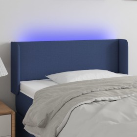 Blue fabric headboard with LED 93x16x78/88 cm by vidaXL, Headboards and footboards - Ref: Foro24-3122944, Price: 52,99 €, Dis...