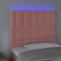 Pink velvet headboard with LED lights 90x5x118/128 cm by vidaXL, Headboards and footboards - Ref: Foro24-3122899, Price: 76,9...