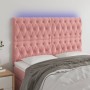 Pink velvet headboard with LED lights 144x7x118/128 cm by vidaXL, Headboards and footboards - Ref: Foro24-3122813, Price: 147...