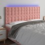 Cabecero con luces LED terciopelo rosa 160x5x118/128 cm de vidaXL, Cabeceros y pies de cama - Ref: Foro24-3122917, Precio: 12...