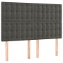 Headboard with LED lights dark gray velvet 144x5x118/128 cm by vidaXL, Headboards and footboards - Ref: Foro24-3122907, Price...