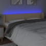 Cream fabric headboard with LED 163x16x78/88 cm by vidaXL, Headboards and footboards - Ref: Foro24-3122967, Price: 74,99 €, D...