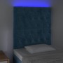 Headboard with LED lights dark blue velvet 80x7x118/128 cm by vidaXL, Headboards and footboards - Ref: Foro24-3122794, Price:...