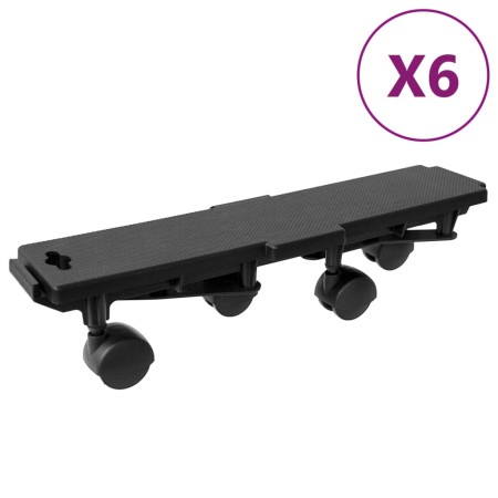 Mobile platforms with 4 wheels 6 pcs PP black 170 kg by vidaXL, Cargo forklifts - Ref: Foro24-3157518, Price: 44,13 €, Discou...