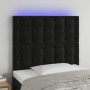 Black velvet headboard with LED lights 90x5x118/128 cm by vidaXL, Headboards and footboards - Ref: Foro24-3122896, Price: 76,...