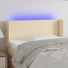 Cabecero con LED de tela crema 93x16x78/88 cm de vidaXL, Cabeceros y pies de cama - Ref: Foro24-3122943, Precio: 52,99 €, Des...