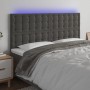 Dark gray velvet headboard with LED lights 160x5x118/128 cm by vidaXL, Headboards and footboards - Ref: Foro24-3122913, Price...