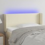 Cabecero con LED cuero sintético crema 103x16x78/88 cm de vidaXL, Cabeceros y pies de cama - Ref: Foro24-3123042, Precio: 51,...