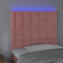 Pink velvet headboard with LED lights 80x5x118/128 cm by vidaXL, Headboards and footboards - Ref: Foro24-3122893, Price: 69,7...