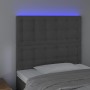 Kopfteil mit LED-Leuchten, dunkelgrauer Samt, 100 x 5 x 118/128 cm von vidaXL, Kopf- und Fußteile - Ref: Foro24-3122901, Prei...