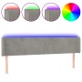 Light gray velvet headboard with LED 203x16x78/88 cm by vidaXL, Headboards and footboards - Ref: Foro24-3123022, Price: 81,23...