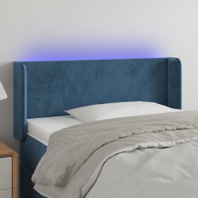 Dark blue velvet LED headboard 93x16x78/88 cm by vidaXL, Headboards and footboards - Ref: Foro24-3122996, Price: 55,87 €, Dis...