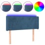 Dark blue velvet LED headboard 93x16x78/88 cm by vidaXL, Headboards and footboards - Ref: Foro24-3122996, Price: 55,93 €, Dis...