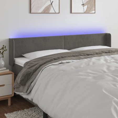 Cabecero con LED de terciopelo gris oscuro 183x16x78/88 cm de vidaXL, Cabeceros y pies de cama - Ref: Foro24-3123017, Precio:...