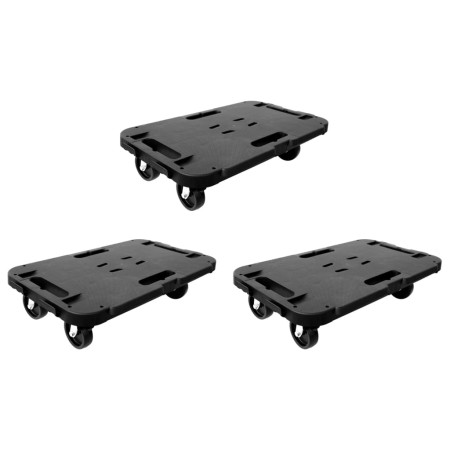 Platforms with wheels 3 units black polypropylene 300 kg by vidaXL, Cargo forklifts - Ref: Foro24-3157521, Price: 76,34 €, Di...