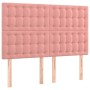 Pink velvet headboard with LED lights 144x5x118/128 cm by vidaXL, Headboards and footboards - Ref: Foro24-3122911, Price: 123...