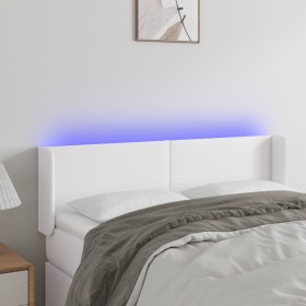 Cabecero con LED cuero sintético blanco 147x16x78/88 cm de vidaXL, Cabeceros y pies de cama - Ref: Foro24-3123047, Precio: 71...