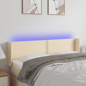 Cream fabric headboard with LED 147x16x78/88 cm by vidaXL, Headboards and footboards - Ref: Foro24-3123099, Price: 78,99 €, D...