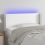 Headboard with LED white synthetic leather 83x16x78/88 cm by vidaXL, Headboards and footboards - Ref: Foro24-3123169, Price: ...