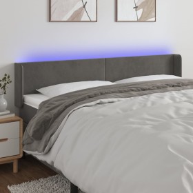 Cabecero con LED de terciopelo gris oscuro 163x16x78/88 cm de vidaXL, Cabeceros y pies de cama - Ref: Foro24-3123011, Precio:...