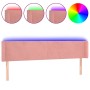 Pink velvet headboard with LED 183x16x78/88 cm by vidaXL, Headboards and footboards - Ref: Foro24-3123021, Price: 78,99 €, Di...