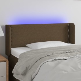 Kopfteil mit LED aus dunkelbraunem Stoff 103x16x78/88 cm von vidaXL, Kopf- und Fußteile - Ref: Foro24-3123089, Preis: 57,99 €...