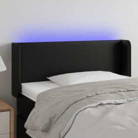 Headboard with LED black synthetic leather 83x16x78/88 cm by vidaXL, Headboards and footboards - Ref: Foro24-3123028, Price: ...