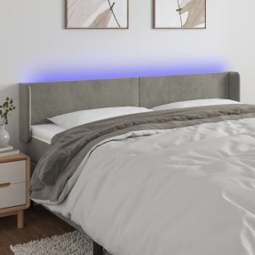 Cabecero con LED de terciopelo gris claro 183x16x78/88 cm de vidaXL, Cabeceros y pies de cama - Ref: Foro24-3123016, Precio: ...