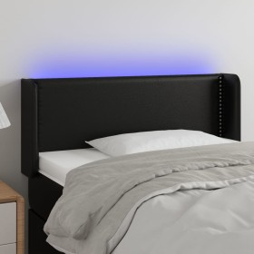 Headboard with LED black synthetic leather 93x16x78/88 cm by vidaXL, Headboards and footboards - Ref: Foro24-3123174, Price: ...