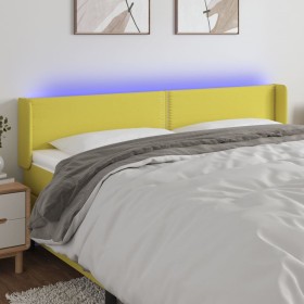 Green fabric headboard with LED 163x16x78/88 cm by vidaXL, Headboards and footboards - Ref: Foro24-3123109, Price: 67,75 €, D...