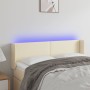 Cabecero con LED cuero sintético crema 147x16x78/88 cm de vidaXL, Cabeceros y pies de cama - Ref: Foro24-3123048, Precio: 70,...