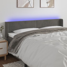 Cabecero con LED de terciopelo gris oscuro 203x16x78/88 cm de vidaXL, Cabeceros y pies de cama - Ref: Foro24-3123023, Precio:...