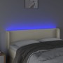 Cabecero con LED cuero sintético crema 147x16x78/88 cm de vidaXL, Cabeceros y pies de cama - Ref: Foro24-3123048, Precio: 70,...