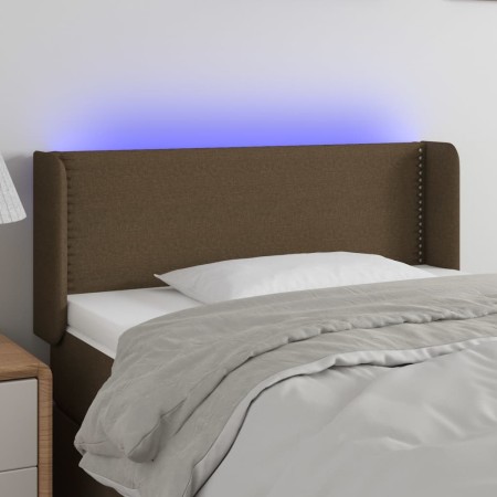 Kopfteil mit LED aus dunkelbraunem Stoff 83x16x78/88 cm von vidaXL, Kopf- und Fußteile - Ref: Foro24-3123073, Preis: 55,99 €,...