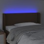 Cabecero con LED de tela marrón oscuro 83x16x78/88 cm de vidaXL, Cabeceros y pies de cama - Ref: Foro24-3123073, Precio: 55,9...