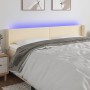 Cream fabric headboard with LED 203x16x78/88 cm by vidaXL, Headboards and footboards - Ref: Foro24-3122983, Price: 79,33 €, D...