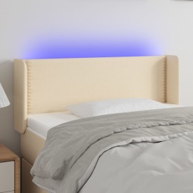 Cream fabric headboard with LED 103x16x78/88 cm by vidaXL, Headboards and footboards - Ref: Foro24-3123091, Price: 55,99 €, D...