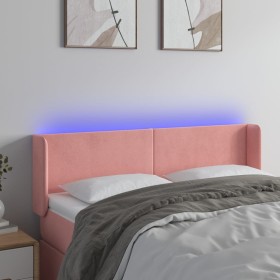 Pink velvet headboard with LED 147x16x78/88 cm by vidaXL, Headboards and footboards - Ref: Foro24-3123009, Price: 73,59 €, Di...