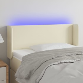 Headboard with LED cream synthetic leather 83x16x78/88 cm by vidaXL, Headboards and footboards - Ref: Foro24-3123030, Price: ...