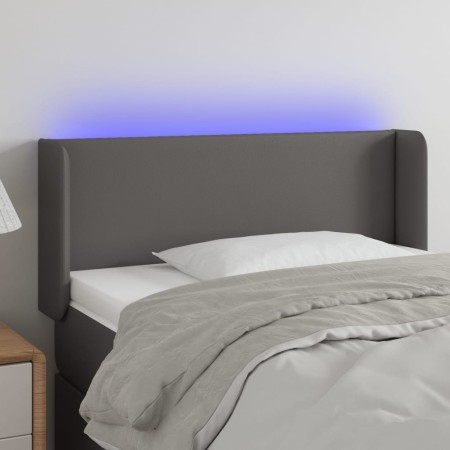 Cabecero con LED cuero sintético gris 103x16x78/88 cm de vidaXL, Cabeceros y pies de cama - Ref: Foro24-3123044, Precio: 56,5...